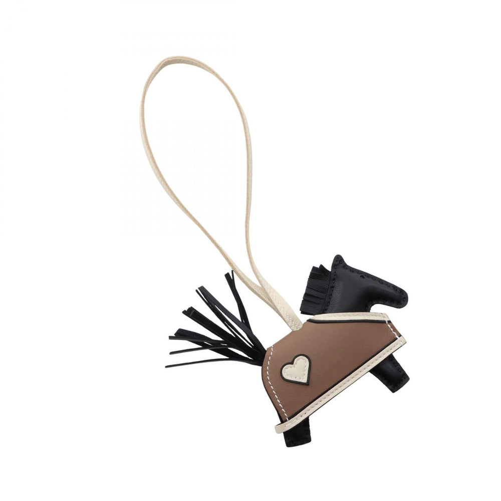 Hermes Rodeo PM Robeo Coeur Charm Accessory Leather Agneau Milo Veau Swift Women's Black, Gray, White, Craie — New - Store Return