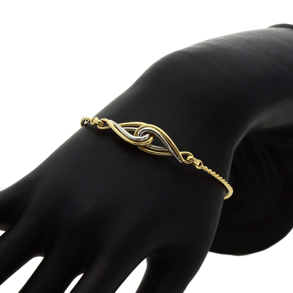 Christian Dior Twist Motif Bracelet, 18K Yellow Gold/18KWG, Women's — Like New