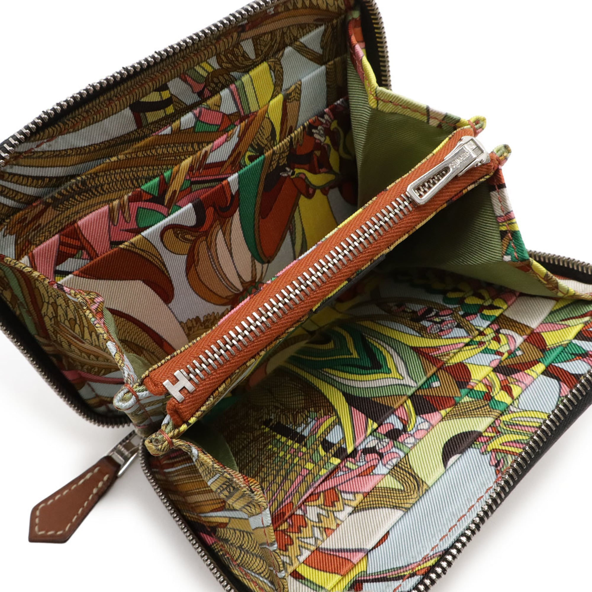 HERMES Azap Silkin Compact Coin Case Wallet/Coin Purse Round Epsom Leather Black with D Stamp