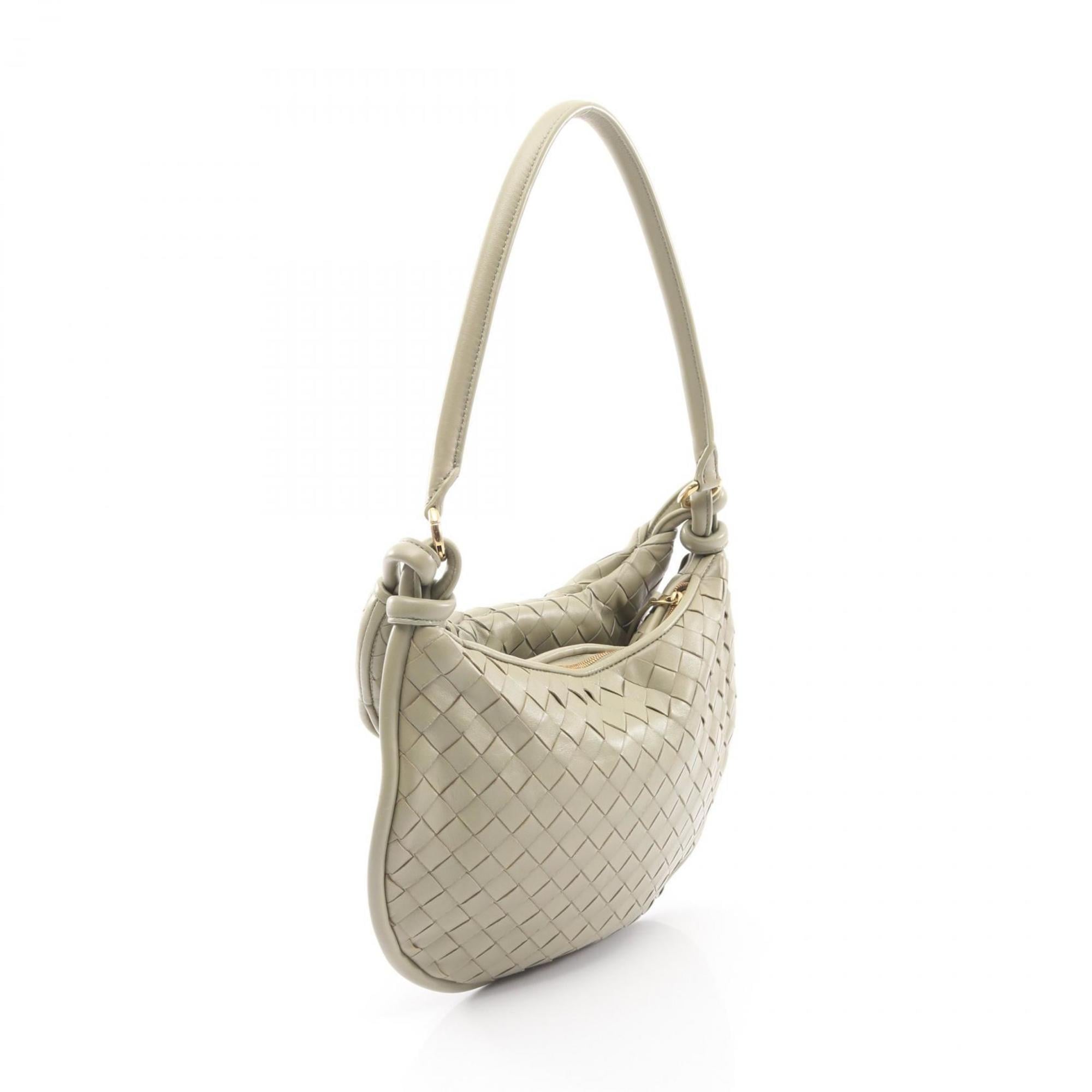 Bottega Veneta Gemelli Intrecciato Leather Shoulder Bag, Women's, Khaki