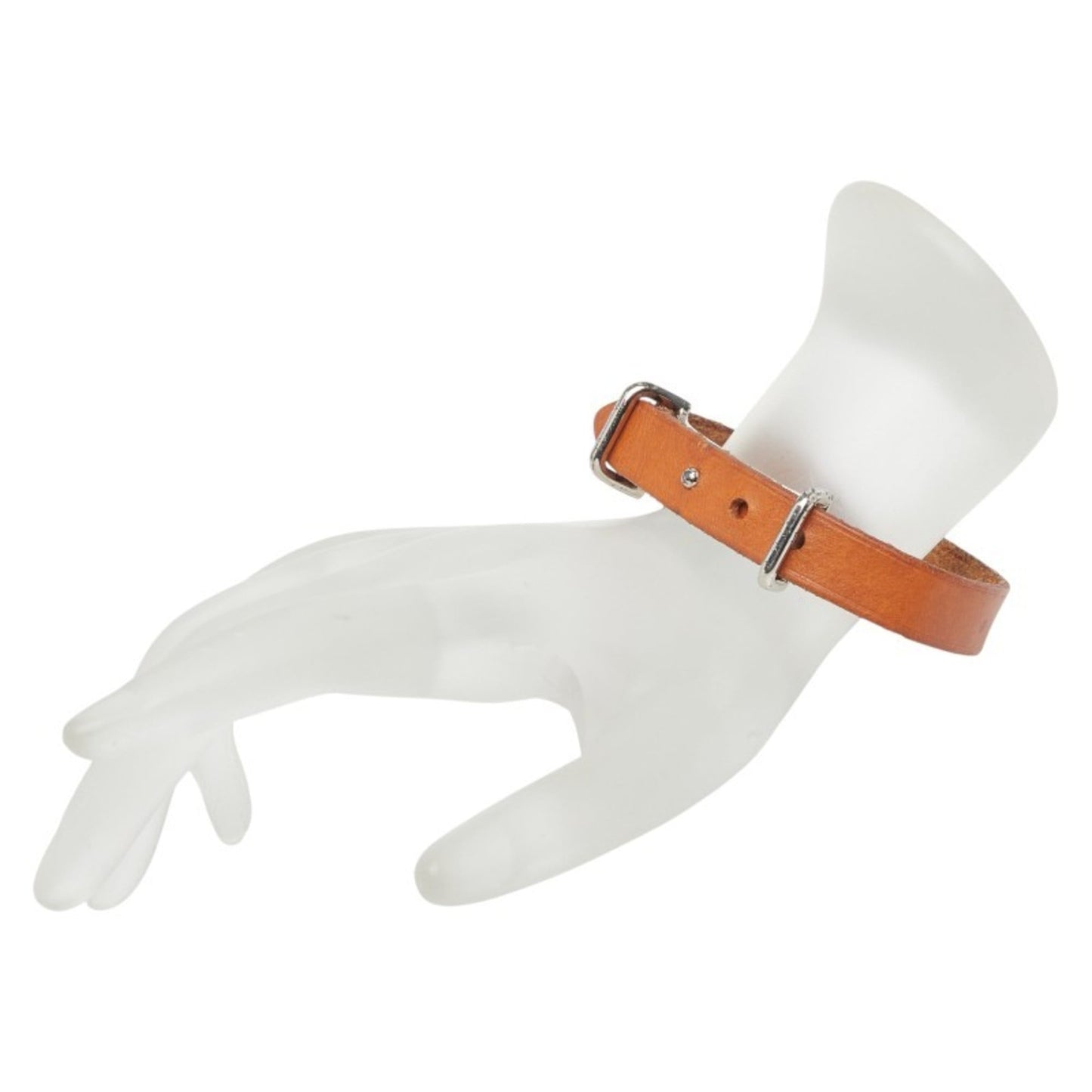 Hermès Api II Bracelet, Brown, Silver Hardware, Leather, Metal, Women's, HERMES