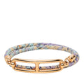 Hermes Hermès Luli Double Tour Bracelet in Gold and Multicolored Silk with Plated Finish for Women