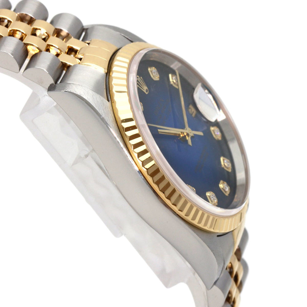 Rolex 16233G Datejust 10P Diamond Blue Gradient Watch Stainless Steel/SSxK18YG Men's ROLEX — Good