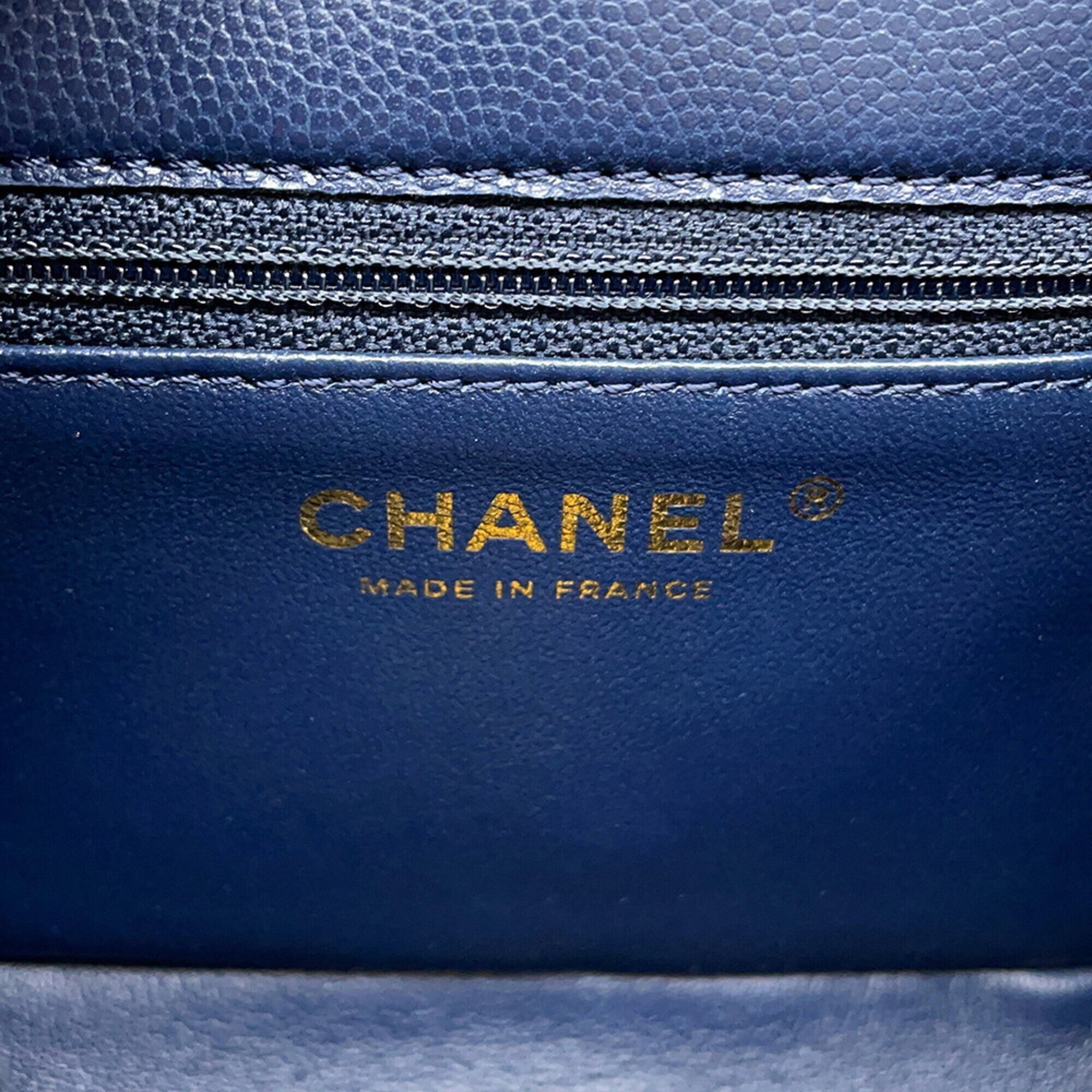 Chanel Chain Shoulder Bag Mini Matelassé Coco Mark Caviar Skin AS4406 CHANEL Handbag Women's — Like New