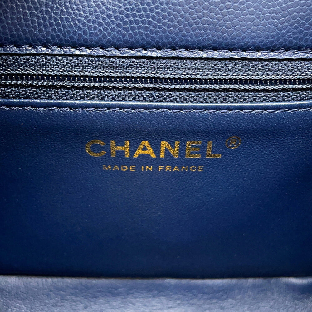 Chanel Chain Shoulder Bag Mini Matelassé Coco Mark Caviar Skin AS4406 CHANEL Handbag Women's — Like New
