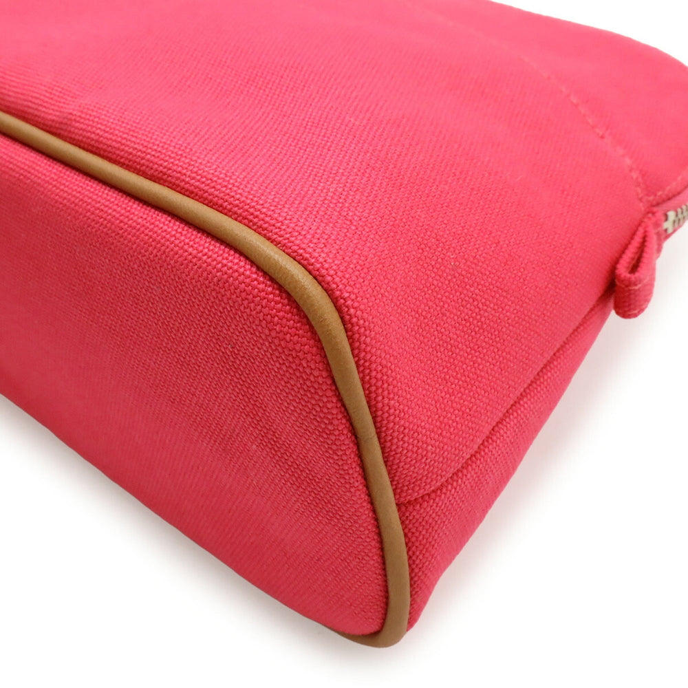 HERMES Bolide Pouch 25 Handbag Multi-purpose Canvas Leather Fuchsia Pink — Like New