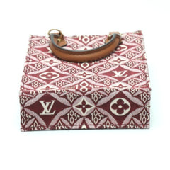 LOUIS VUITTON Petit Sac Pla Jacquard Leather Monogram Louis Vuitton Red Shoulder Bag LV — Like New