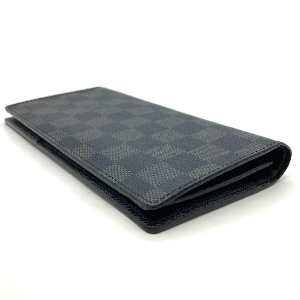 Louis Vuitton Portefeuille Brazza Long Wallet, Damier Graphite, Black with Silver Hardware, SP3069, Men's