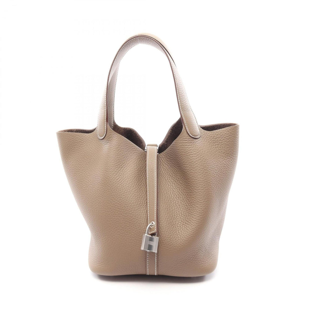 Hermes Picotin Lock MM Etoupe Handbag, Taurillon Clemence Leather, Women's, Gray, 060991CK — New - Store Return