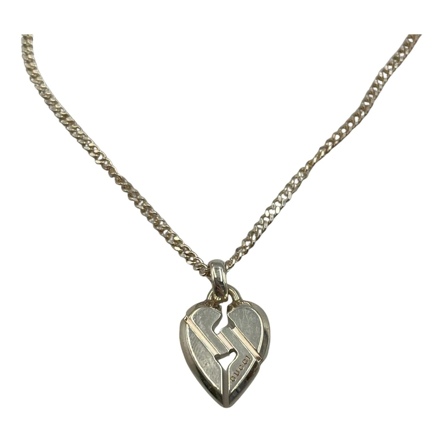Gucci Knot Heart Necklace in Silver 925 for Women