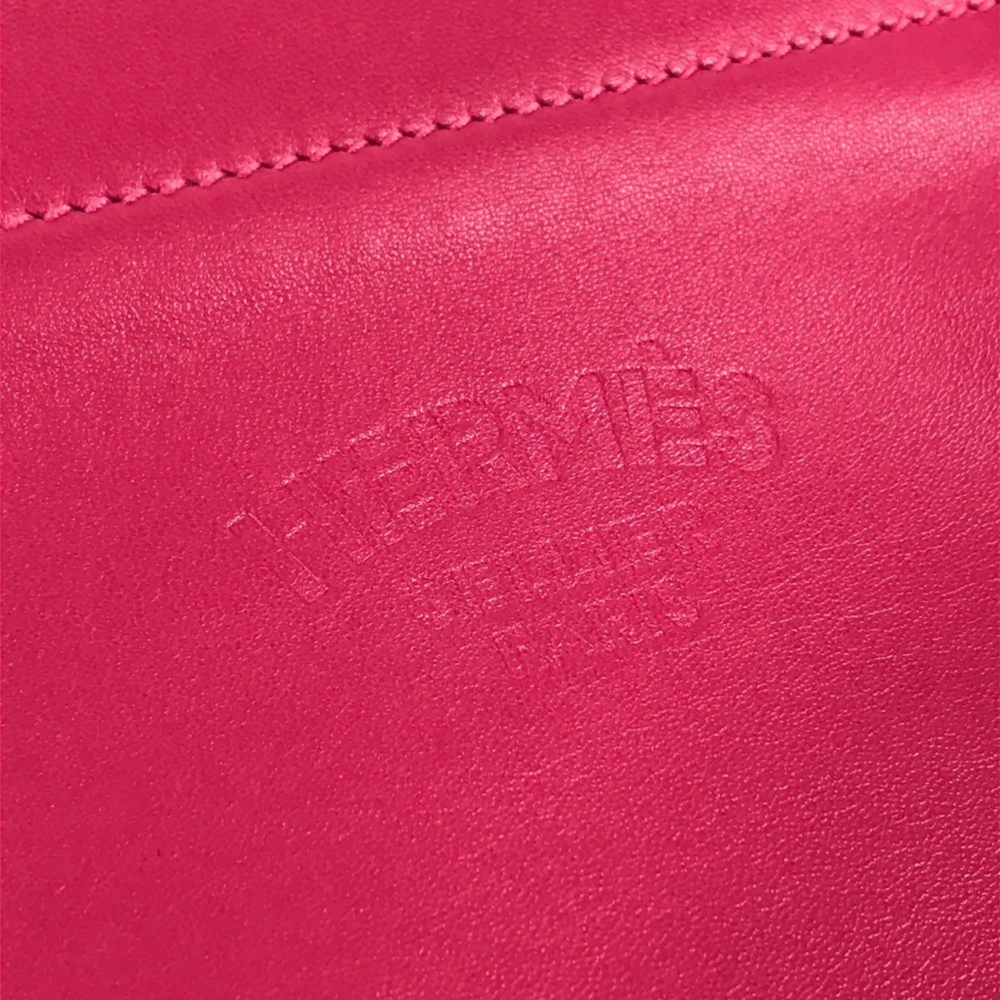 HERMES Bicolor Sac Aline Mini Pochette Shoulder Bag in Pink Leather — Like New
