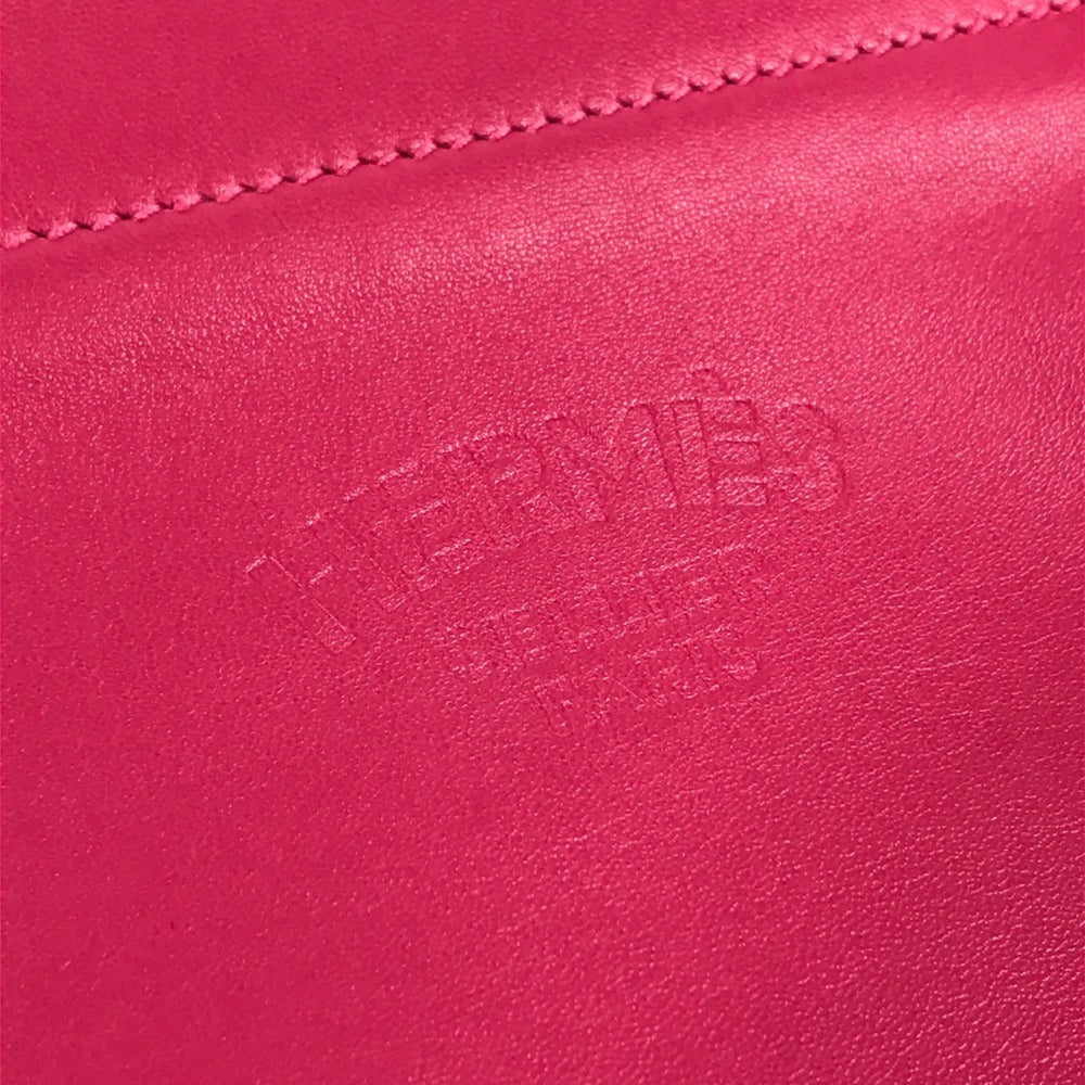 HERMES Bicolor Sac Aline Mini Pochette Shoulder Bag in Pink Leather — Like New