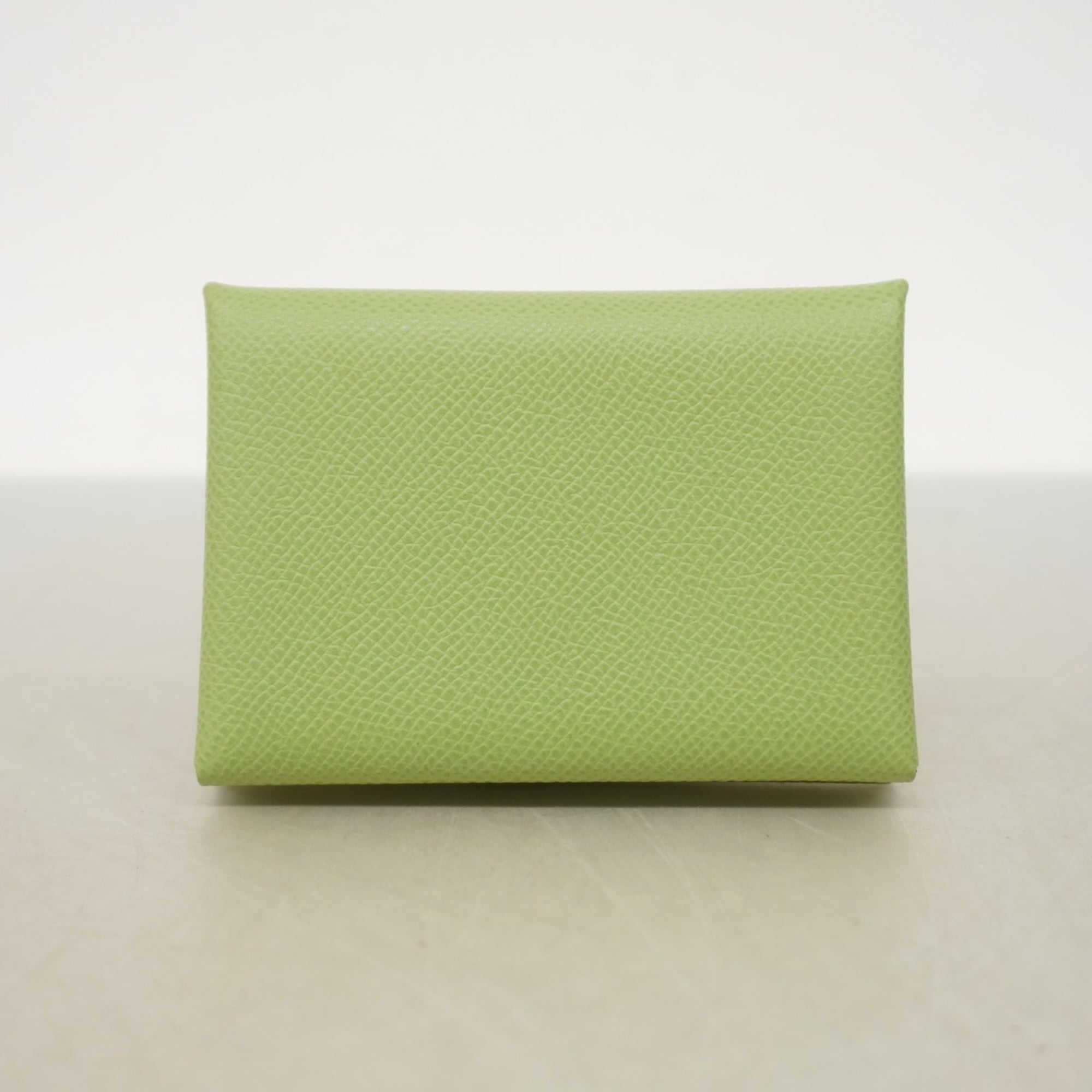 Hermes Hermès Calvi Duo Wallet/Coin Case, Epsom Leather, Vert Cricket, B Stamp, Women's