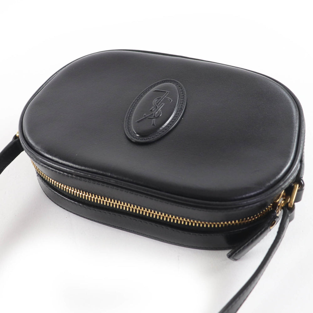 SAINT LAURENT 582673 YSL Logo Camera Bag Leather Shoulder Black Made in Italy Women's — Like New