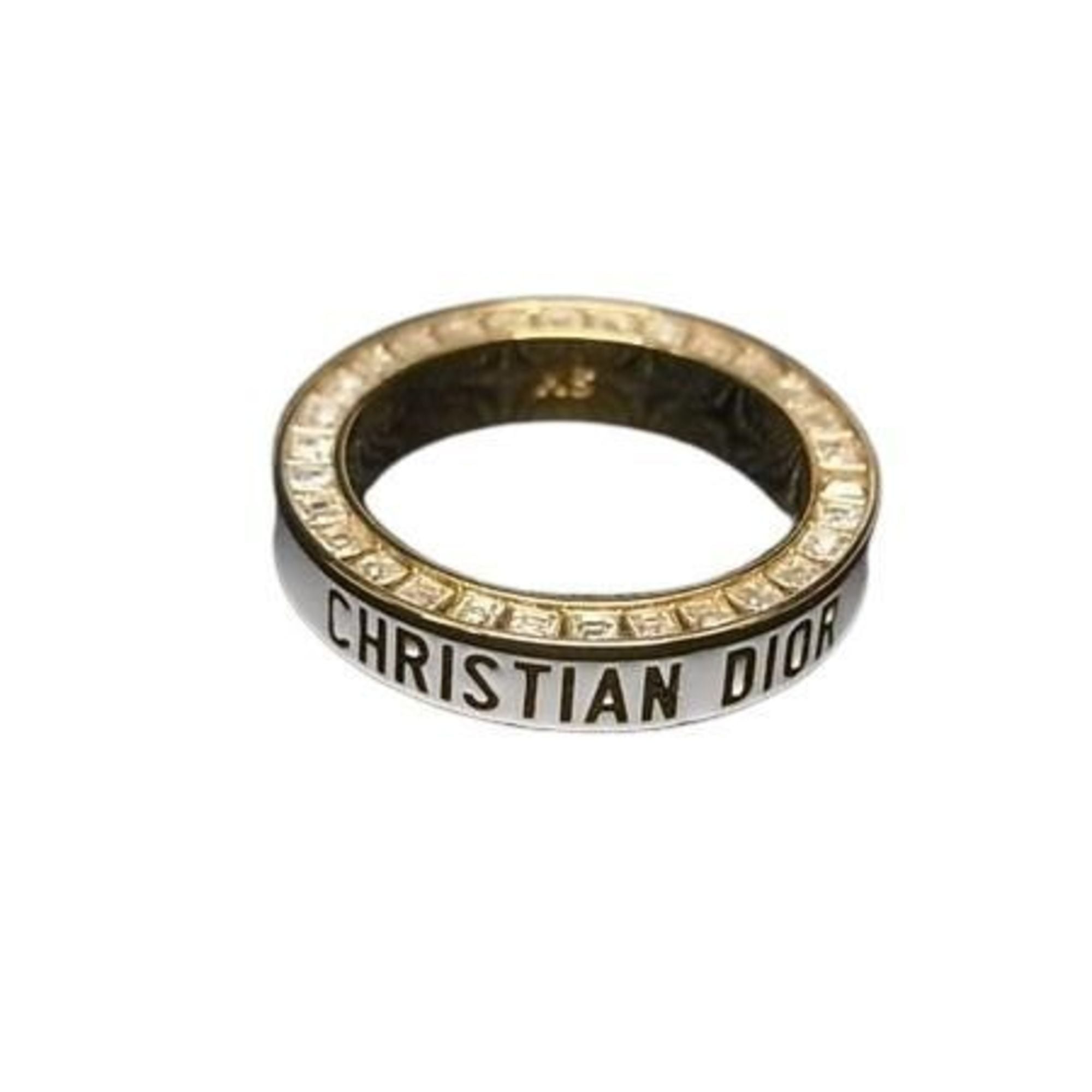 Christian Dior Night Code Ring in Gold and White Metal with Rhinestones for Women