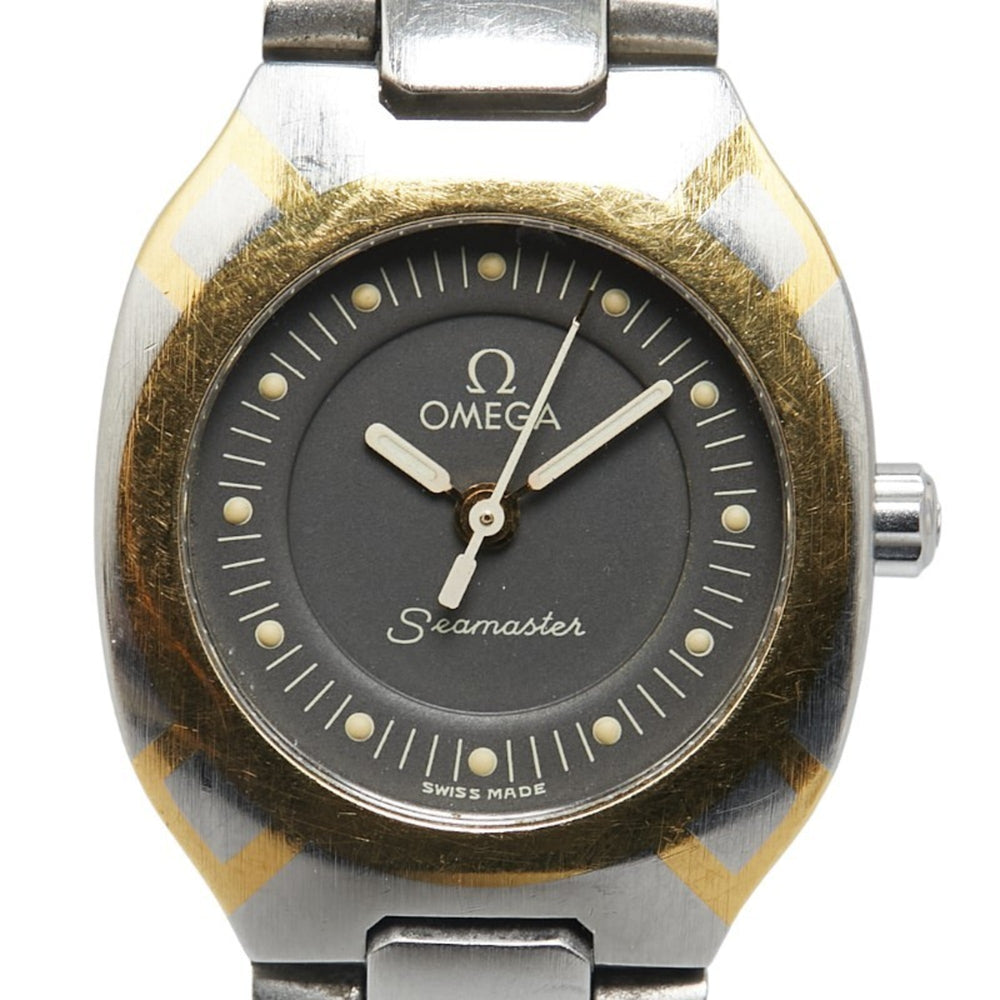 OMEGA Seamaster Polaris Watch Quartz Grey Dial Stainless Steel Ladies — Good