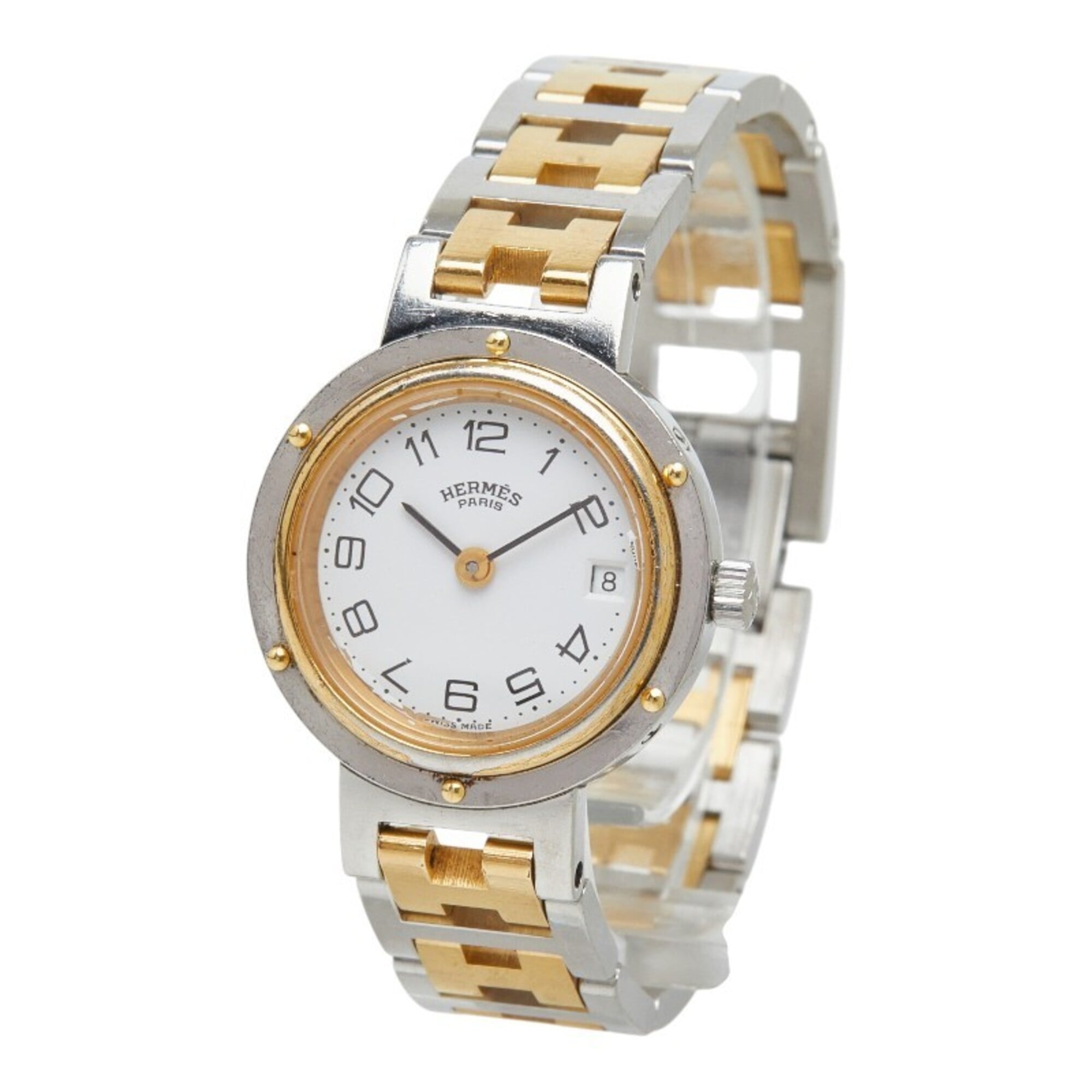 Hermes Clipper Watch CL4.220 Quartz White Dial Stainless Steel Women's HERMES — Good