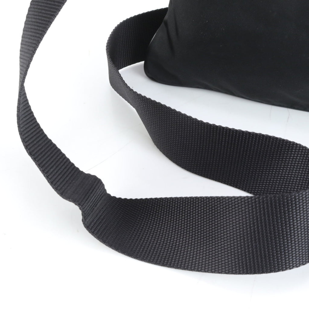 Prada Tessuto Nylon Triangle Logo Leather Shoulder Bag Messenger Black Men's