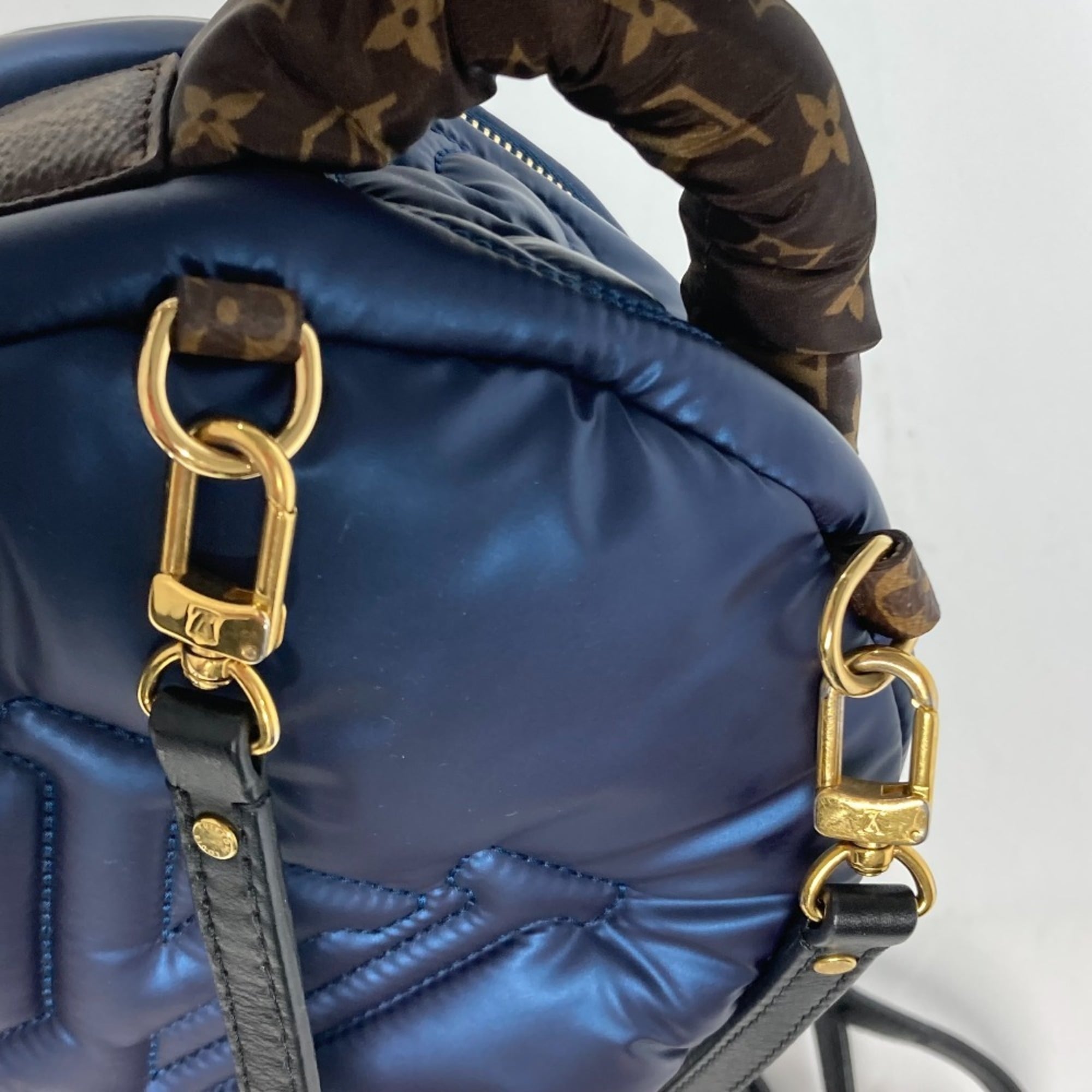 LOUIS VUITTON M21060 Monogram Palm Springs Backpack MINI Rucksack Nylon Canvas Women's Navy MO-240630-15 — Like New