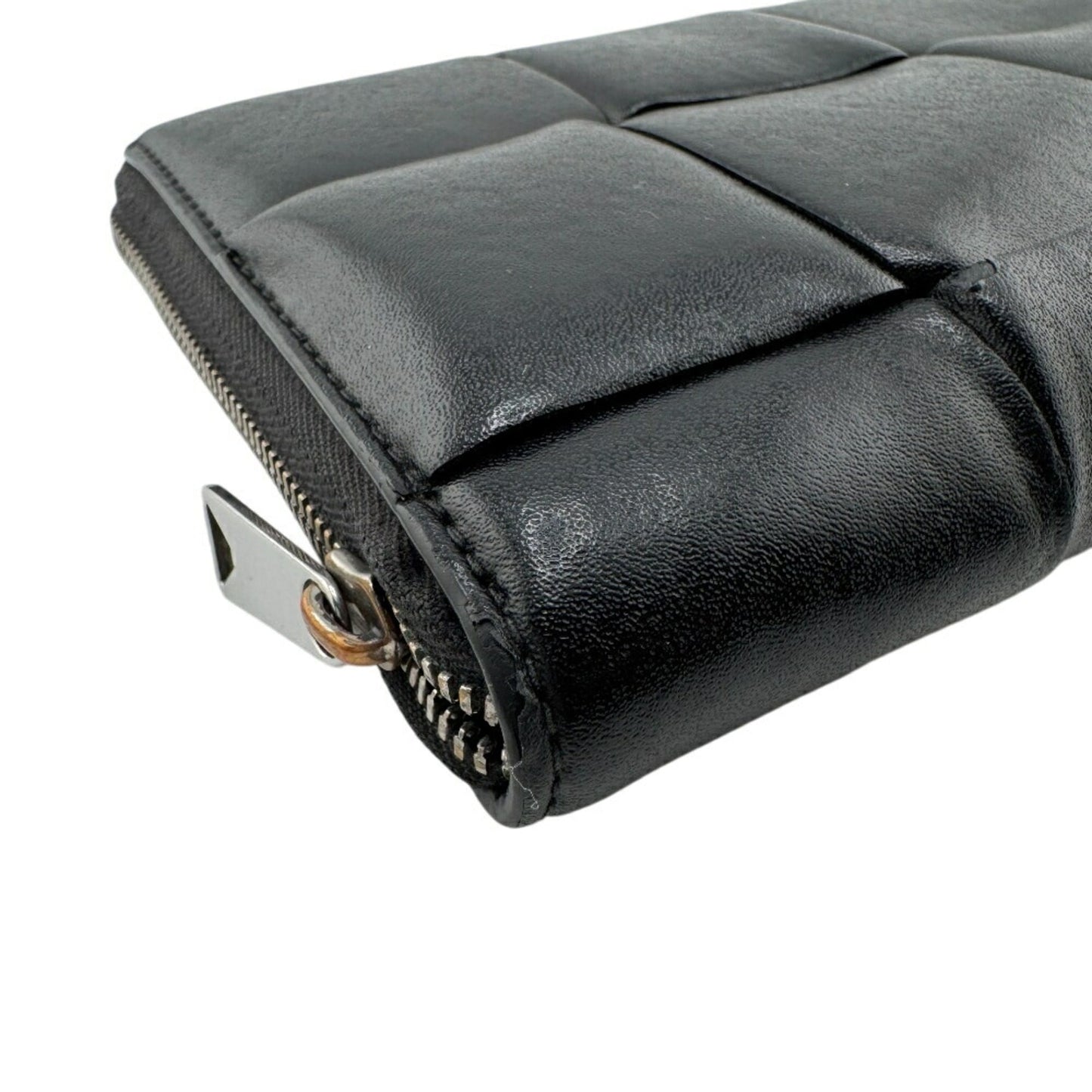 Bottega Veneta BOTTEGAVENETA Cassette Round Long Wallet Black Men's