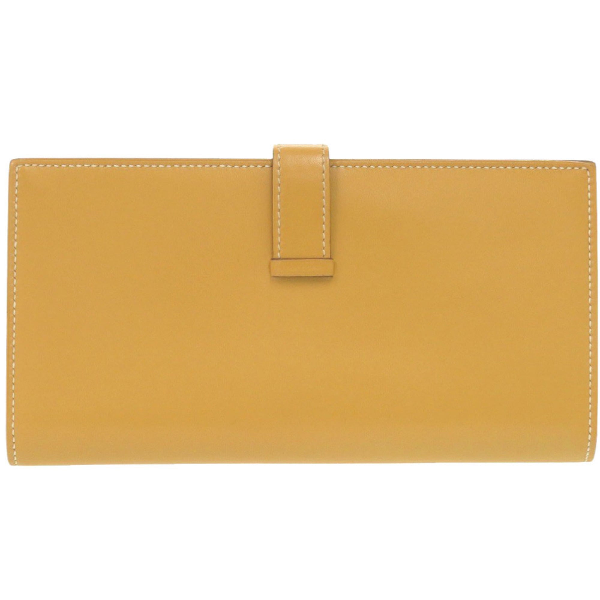 Excellent condition Hermès Bearn soufflet Vautadelact Paille long wallet, gold hardware, A stamp (made in 2017), 1218 HERMES