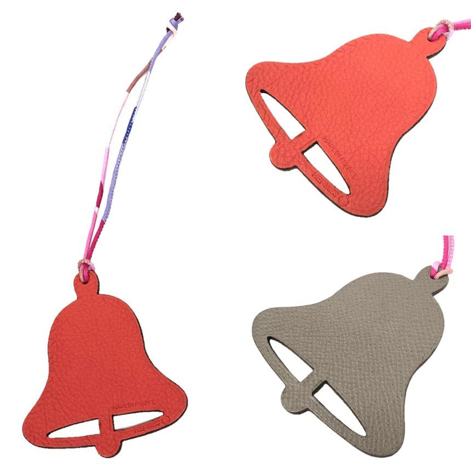 Hermes Petit H Bell Bag Charm, Bell, Taupe x Red — New - Store Return