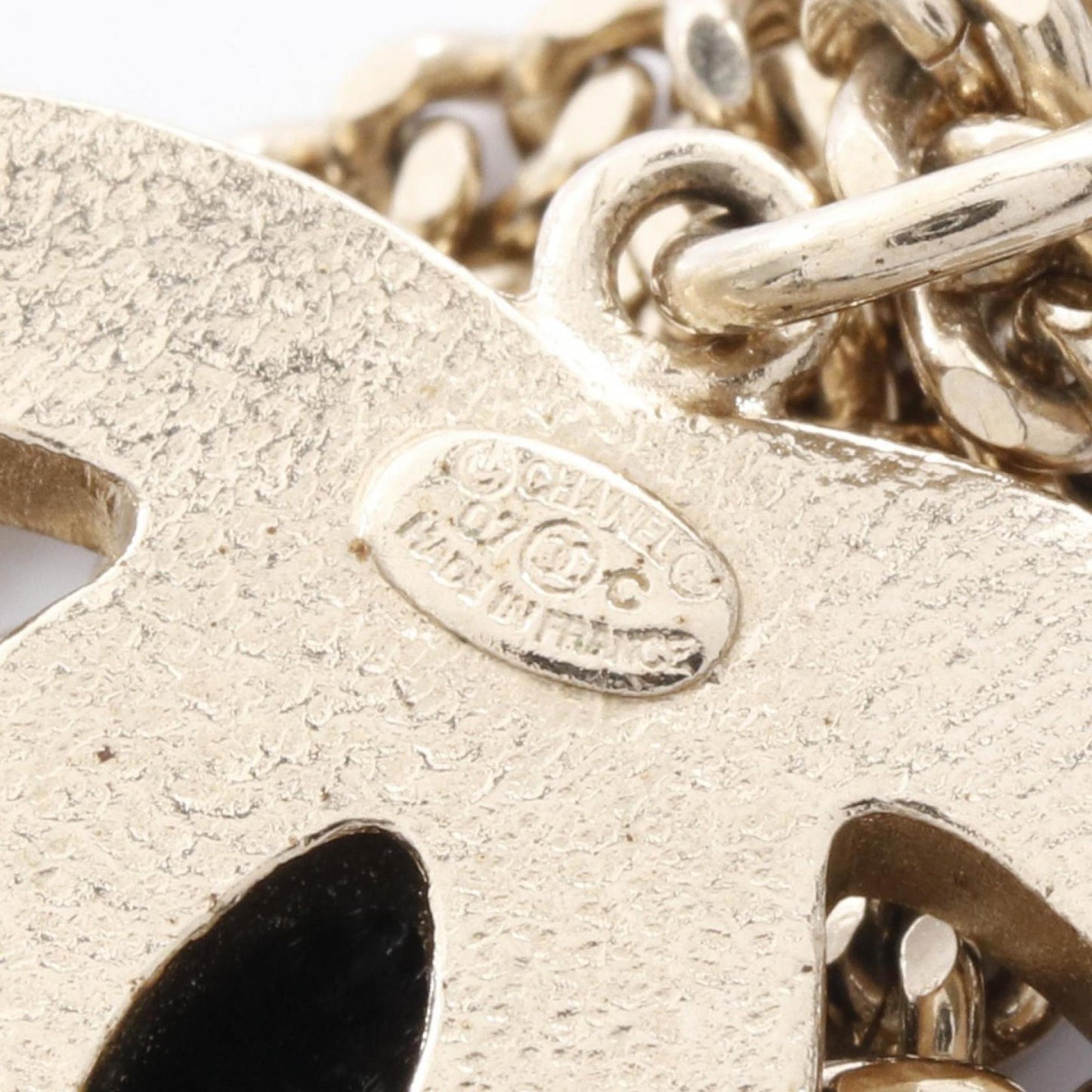 CHANEL Coco Mark Ribbon Necklace GP (Gold Plated) Women's Gold