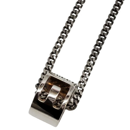 GUCCI Cutout G Necklace Sv925 Silver Men's Women's Kaizuka Store IT4QCLVJUZET RK2005D