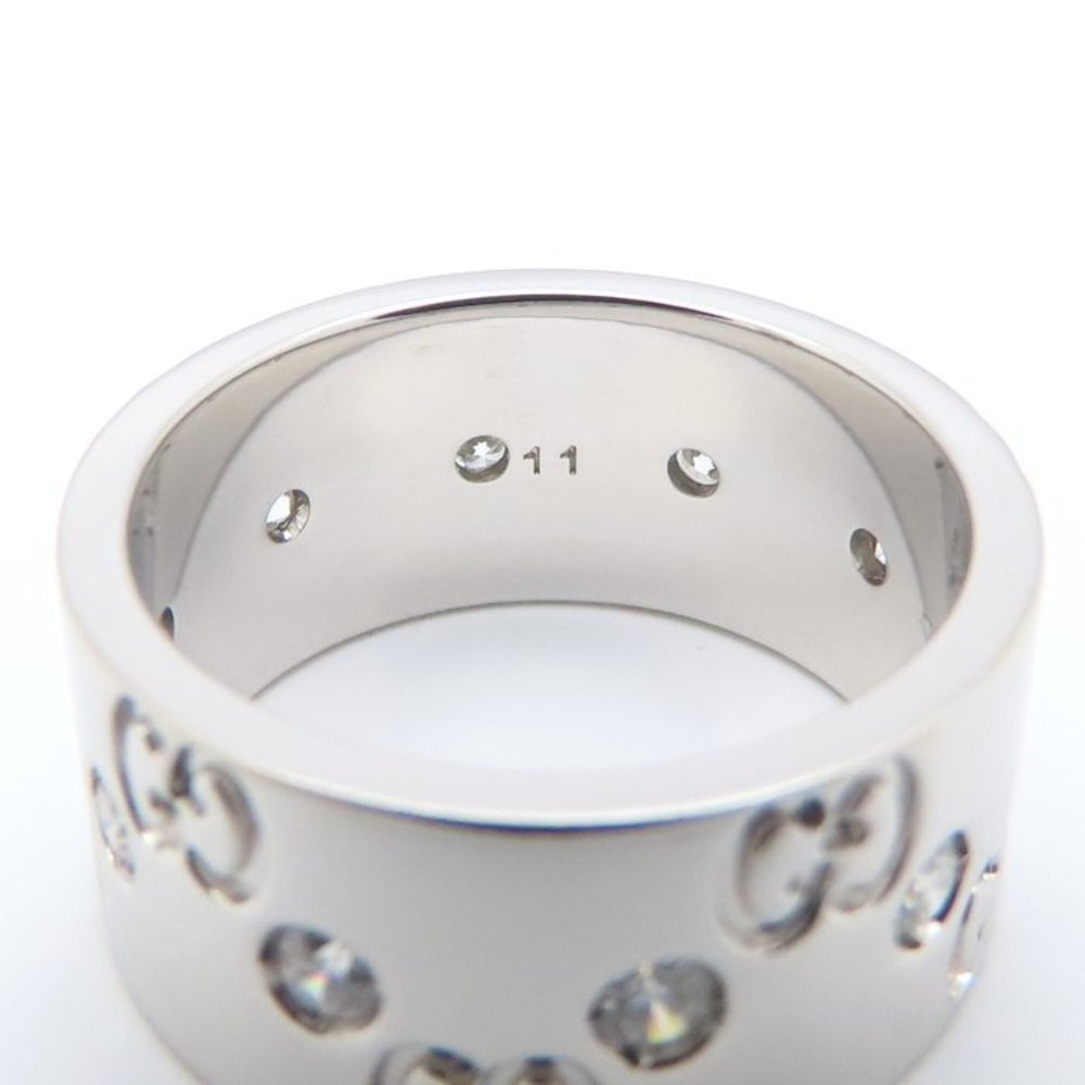 GUCCI Icon Wide Ring, Diamond Size 11, K18WG, Women's, Item No. 295401 — Like New