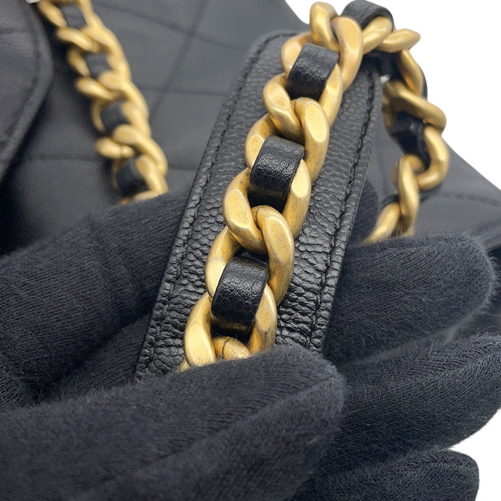 Chanel Chain Shoulder Bag CHANEL25 Large Coco Mark Matelassé Caviar Skin AS5553 CHANEL Black Handbag Women's — Like New