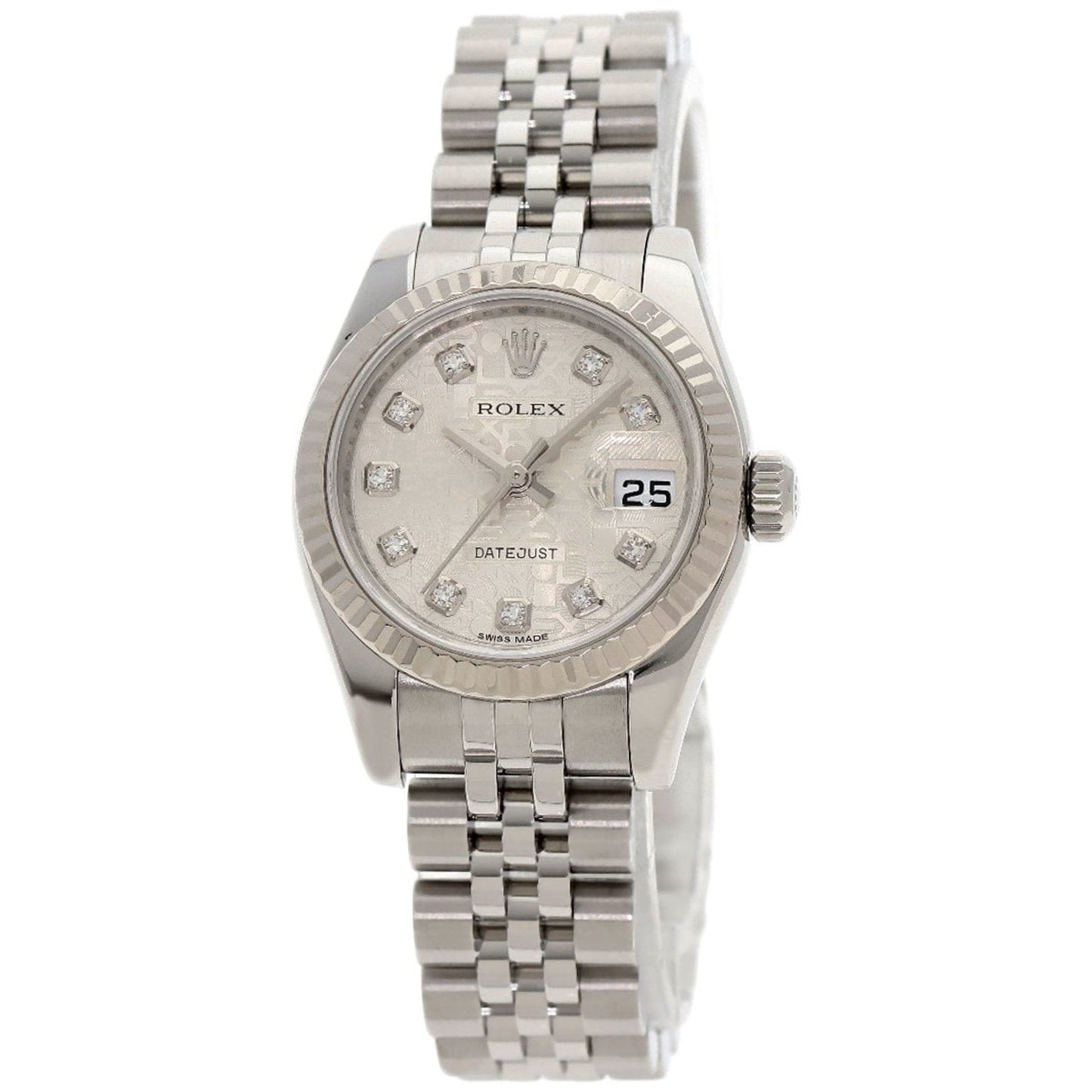 Rolex 179174G Datejust 10-Piece Diamond Watch in Stainless Steel/SS/18K White Gold for Women