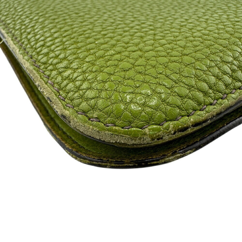 HERMES Dogon GM Long Wallet Green Unisex