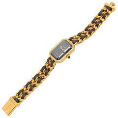 Chanel CHANEL Première M Watch, Gold Plated Leather, Women's, Black, H0001 — Very Good