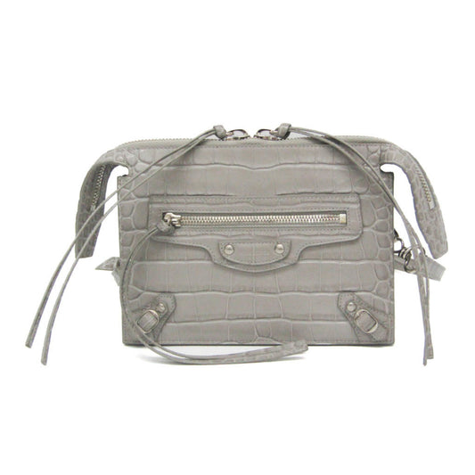 Balenciaga 655247 Women's Leather Shoulder Bag Gray