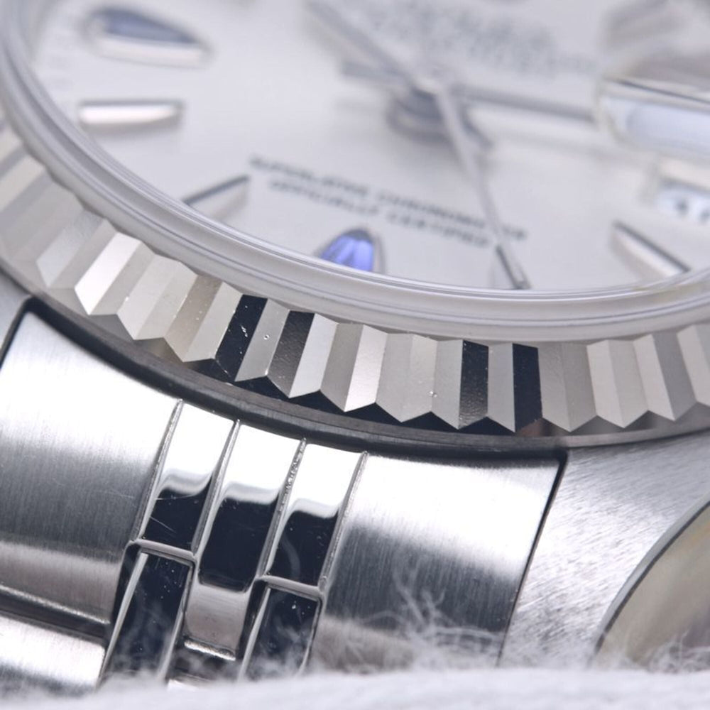 ROLEX Datejust Sapphire 2P 79174 Women's Watch 18K White Gold x Stainless Steel 40301 — Like New