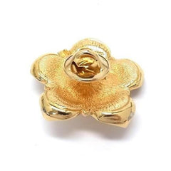 Christian Dior brooch, pin gold metal, faux pearl, women's, flower, bee — Like New