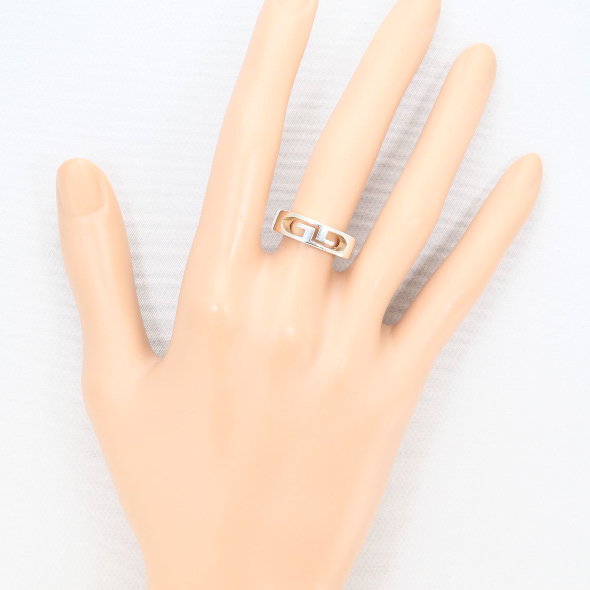 Gucci Double G Logo Silver Ring, Total Weight 6.2g, Like New Condition — Like New