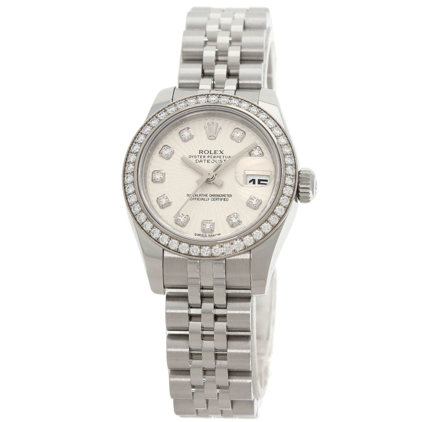 Rolex 179384G Datejust 10P Diamond Watch Stainless Steel SS Ladies ROLEX