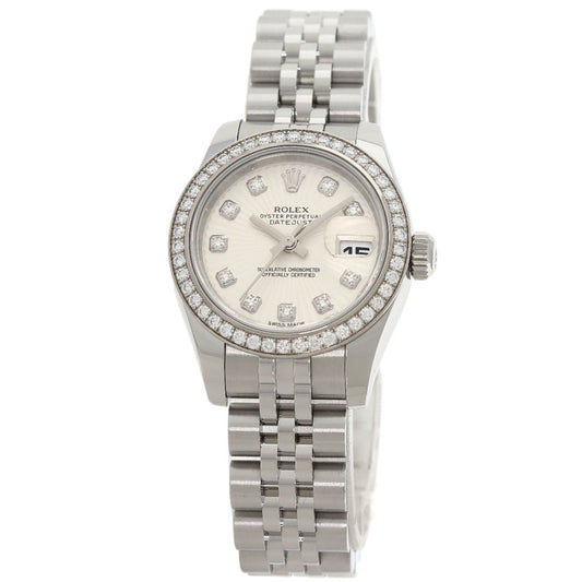 Rolex 179384G Datejust 10P Diamond Watch Stainless Steel SS Ladies ROLEX