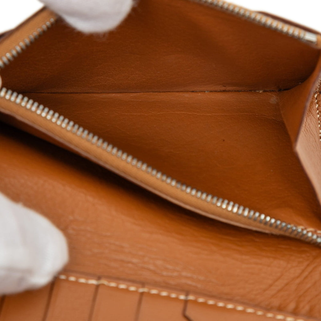 Hermès Jura Bifold Wallet Brown Chevre Women's HERMES