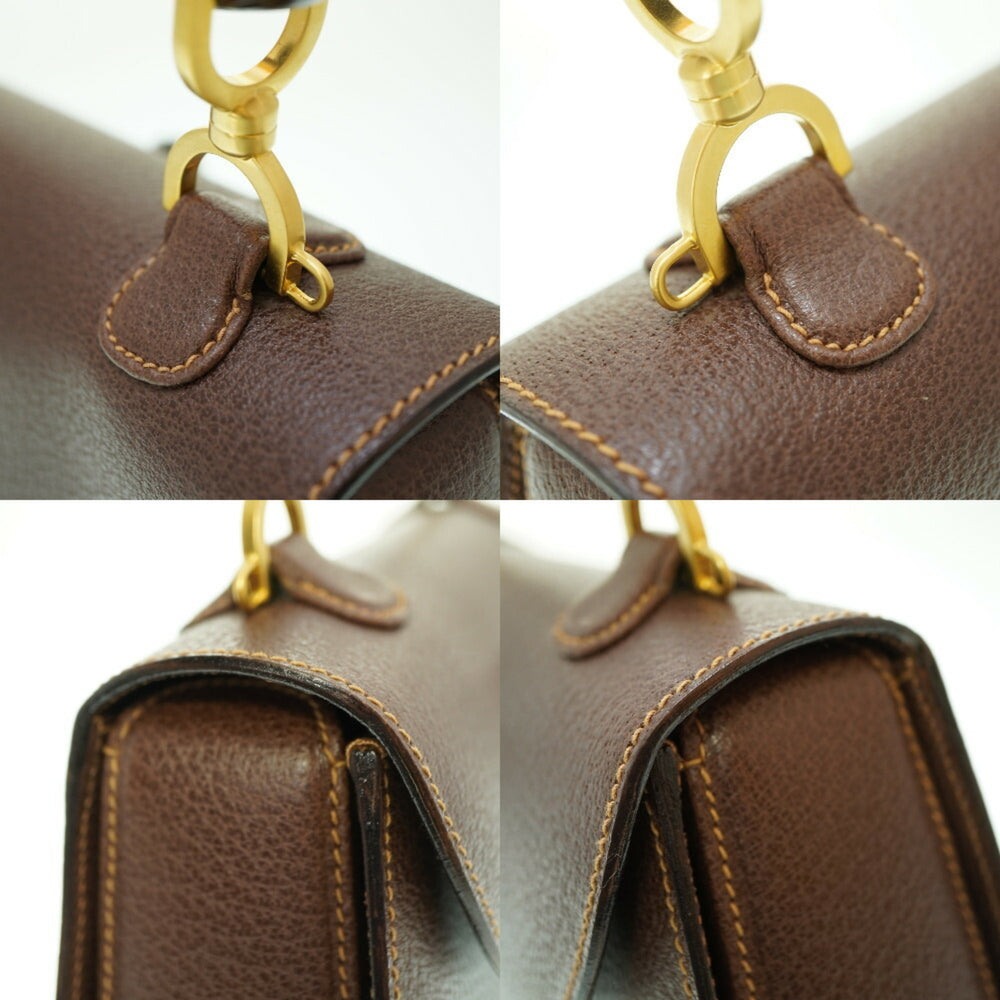 Gucci Bamboo Shoulder Handbag Leather Brown 0041GUCCI with shoulder strap 6B0041IEZ6 — Like New