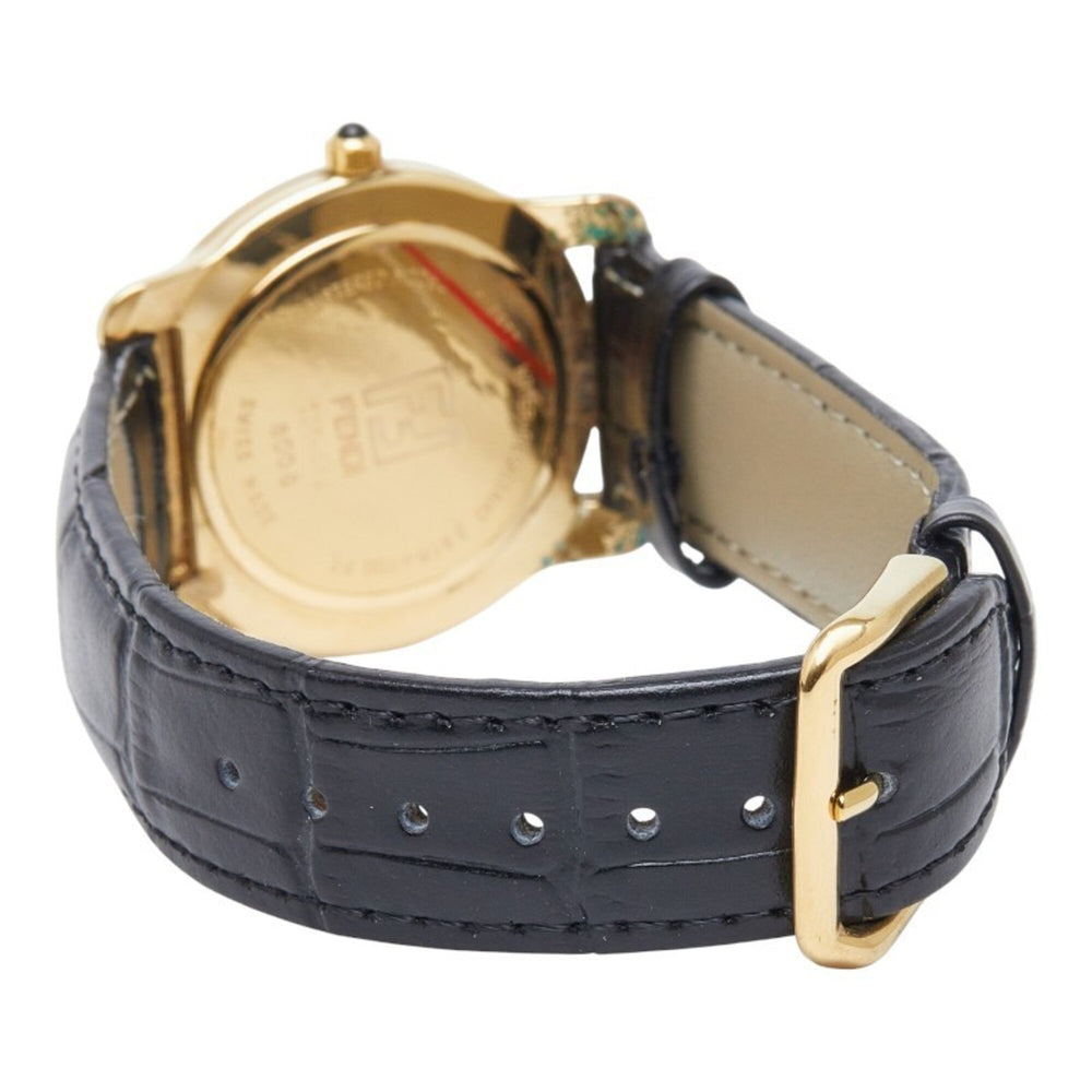 Fendi 800G Quartz Watch, Brown Dial, Leather Strap, Plated, Women's — Good