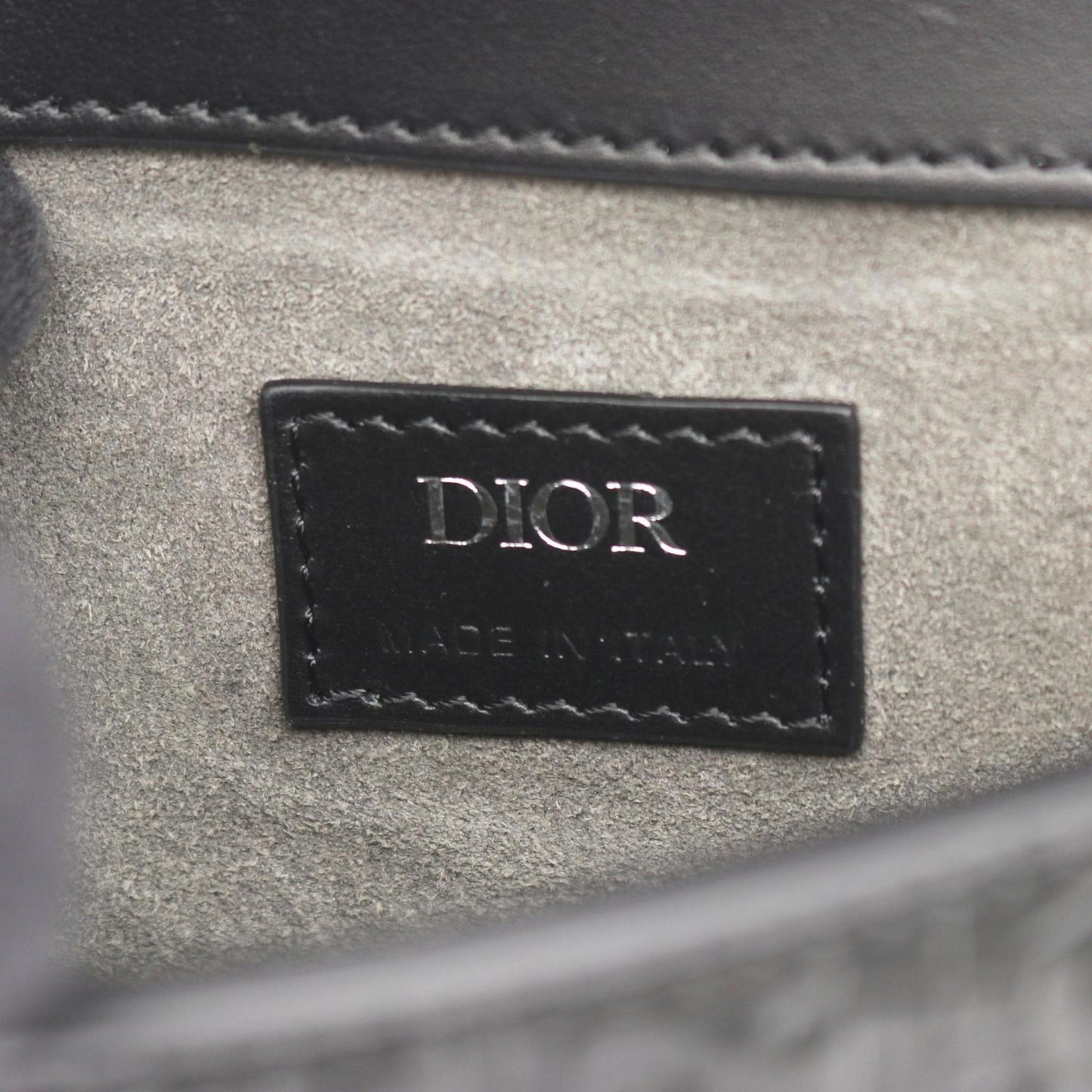 Christian Dior Dior GALLOP Oblique Shoulder Bag in Patent Leather, Women's, Gray and Black