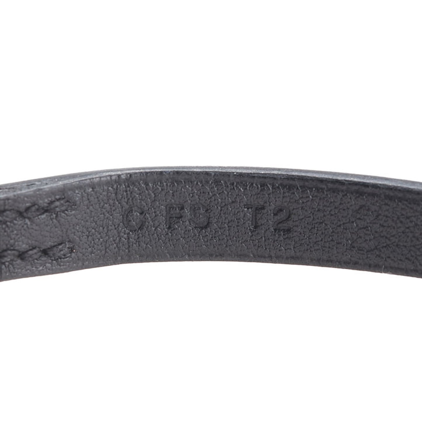 Hermes Hermès Etrier Double Tour Bracelet in Black Gold and Plated Leather for Women