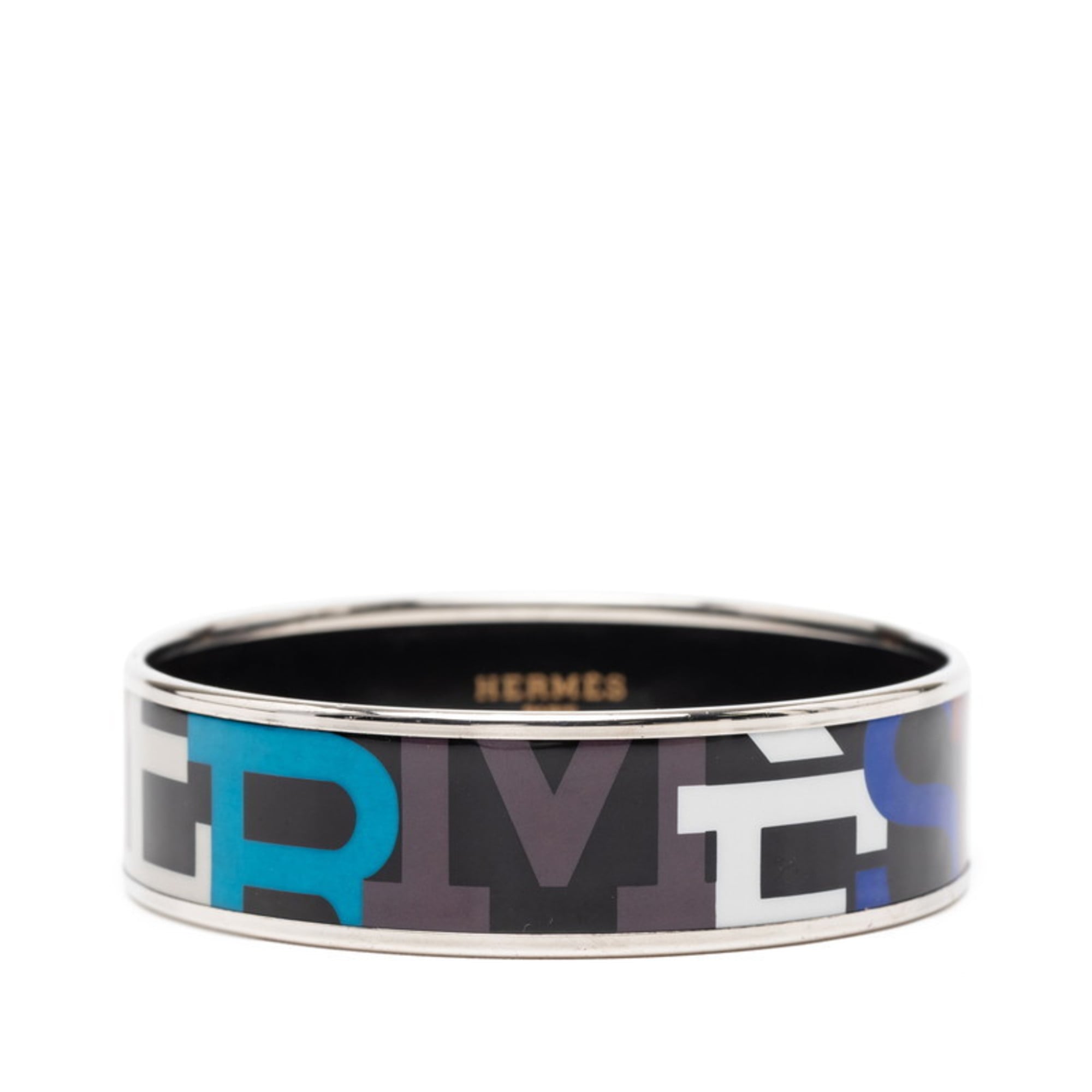 Hermes GM Emaille Bracelet in Black and Multicolored Metal for Women