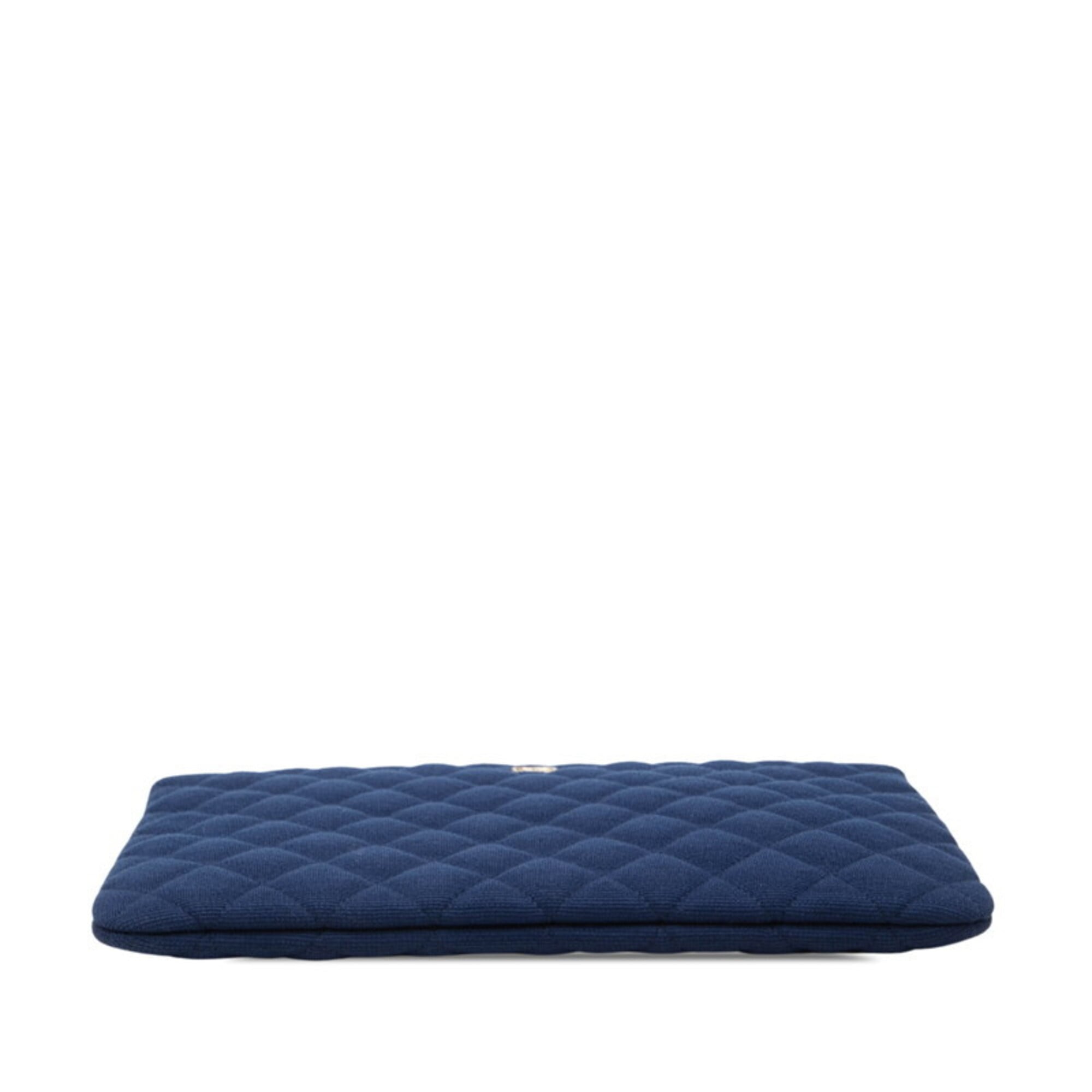 Chanel Matelassé Clutch Bag, Second Navy Canvas, Women's CHANEL — Like New