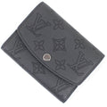 Louis Vuitton Victorine Mahina Tri-fold Wallet in Leather, M82679, Black, Women's, LOUIS VUITTON KM3169