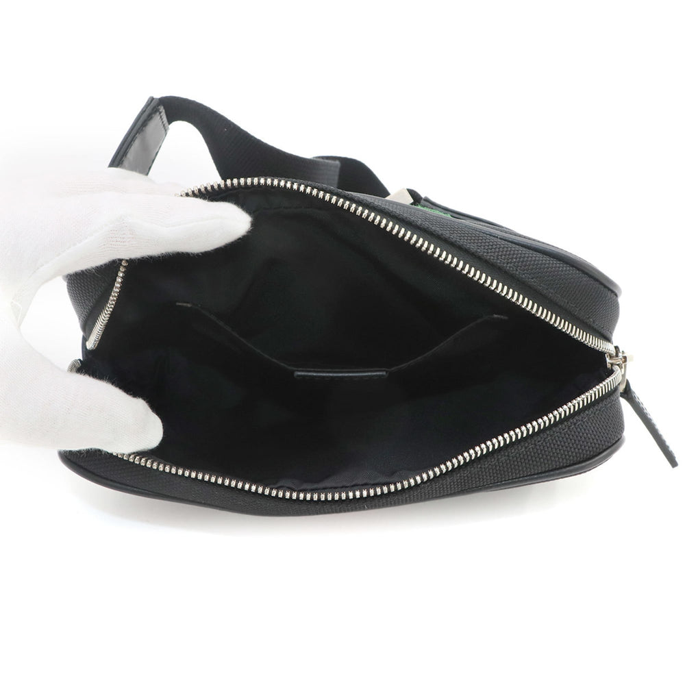 Gucci Sherry Line Body Handbag, Canvas and Leather, Black, 630919, Silver Hardware, Web Stripe Belt Bag — New - Store Return