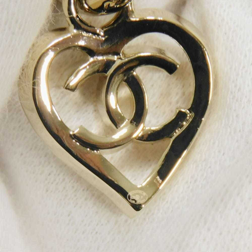 Chanel CHANEL Earrings Heart Coco Mark Hoop Swing Stud B22P CC Gold AB7919 Women's — Like New