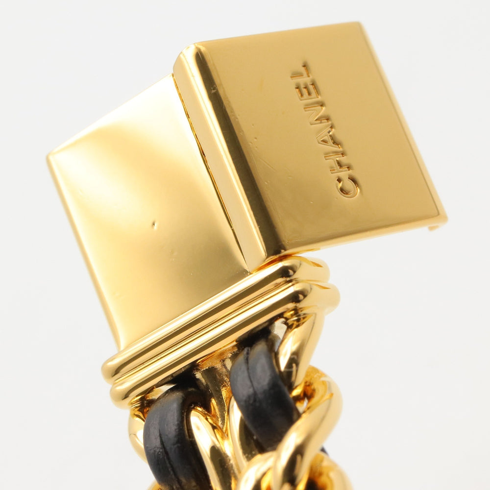 Chanel CHANEL Première M Watch, Gold Plated Leather, Women's, Black, H0001 — Very Good